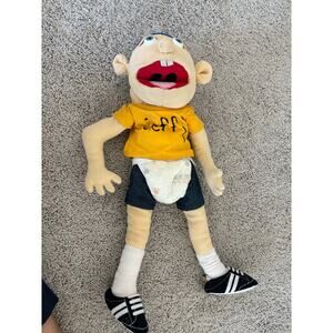 Jeffy Puppet Plush Doll SML Toy 24" Yellow Shirt Blue Helmet